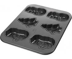 Birkmann 221918 Backblech Weihnachtsmotive, Carbon Stahl, Grau