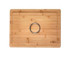 Russell Hobbs BW07272 Tranchierbrett aus Bambus mit wendbarem Stachelring, 40 x 30 cm, Schneidebrett mit umkehrbaren Spikes, 40 x 30 cm