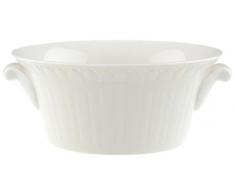 Villeroy & Boch - Cellini Suppentasse mit filigranen Relief-Verzierungen, weiße Suppenobertasse mit Henkel aus Premium Porzellan, 12.5 cm