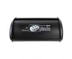 Totally Addict Brotkasten aus Metall mit Botschaft schwarz matt