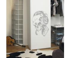 INDIGOS 4052166174114 Wandtattoo w931 Teufel Musik Wandaufkleber, 96 x 62 cm, silber