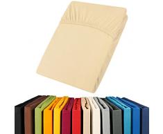 aqua-textil Viana Spannbettlaken 90x200-100x200 cm Natur Baumwolle Spannbetttuch Jersey Laken