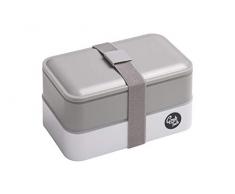 Premier Housewares Grub Tub Grey Lunchbox, 2 Behälter, Besteck