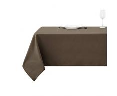 Deconovo Tischdecke Lotuseffekt Wasserabweisend, Polyester, Khaki, 140x240