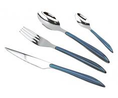 TB Kollektion® - 16-teilige Blau Tropfen Besteck - Edelstahlbesteck für 4 Personen - ABS-Griffe - spülmaschinenfest - Geschenk-Set - Blau