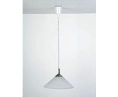 Brilliant Ariana Pendelleuchte mit Rollizug, 1x E27 maximal 100W, Glas/Metall/Kunststoff, eisen/weiß-alabaster 73578/13