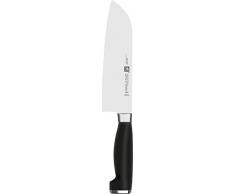 Zwilling 30077-181-0 Twin Four Star II Santokumesser, Rostfreier Spezialstahl, Zwilling Sonderschmelze, Kunststoff, Edelstahlapplikation, 180 mm, schwarz
