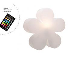 8 seasons design | LED Blume Shining Flower (Ø 40 cm, Farbwechsel, RGB, 15 Farben, dimmbar, Dekolampe In- & Outdoor, Deko Gartenleuchte, Kinderzimmer) weiß