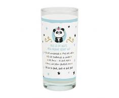 Die Geschenkewelt Hope und Gloria 46250 Trinkglas mit Panda-Dekor und liebem Spruch, 50 cl Wasserglas Tasse, Porzellan