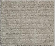 Grund 3D Badteppich 100% Polyester, ultra soft, rutschfest, ÖKO-TEX-zertifiziert, 5 Jahre Garantie, RIFFLE, WC-Vorlage o.A. 50x60 cm, mineralgrau