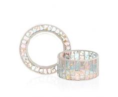 YANKEE CANDLE Romance Schirm und Teller, Glas, Gold/Pastell Blau/rosa, 12 x 12 x 9 cm, 2-Einheiten