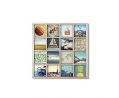 Umbra Gridart 10x10cm Bilderrahmen Collage für 16 quadratische 10x10 Fotos, Illustrationen, Kunst, Postkarten und mehr! Holz, Natur