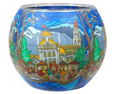 Himmlische Düfte Geschenkartikel GmbH Meran Windlicht, Glas, bunt, 11x11x9 cm