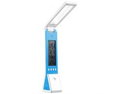CristalRecord LED Schreibtischlampe mit USB Ladefunktion und eingebaute Taschenlampe, 1.8 W, Blau, 66 x 45 x 226 mm