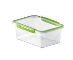 Rotho Memory Kühlschrankdose 2 l rechteckig, Kunststoff (BPA-frei), grün/transparent, 2 Liter (23 x 16 x 9,5 cm)
