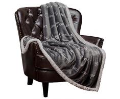 Chanasya, 5-teiliges Überwurfdeckenset mit positiven Gedanken in englischer Sprache wie warme Umarmungen, heilende Energie, heilenden Gedanken, Geschenkpackung, Überwurfdecke – Aufdruck mit schönen Nachrichten, Nackenkissen,