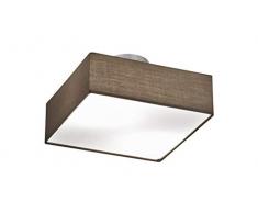 Trio Leuchten Deckenleuchte Embassy, nickel matt / stoffschirm braun, 603800214