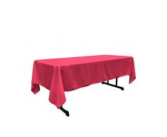 LA, Leinen, Polyester, Popelin, Tischdecke, Polyester, Fuchsia, 152.4 x 305 x 0.04 cm