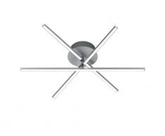 Trio Leuchten LED Deckenleuchte 671810305 Highway, Aluminium gebürstet, Acryl weiß, 3 x 6 Watt LED