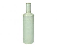 Vase - Keramik - Weiß - 7x7x25,5cm