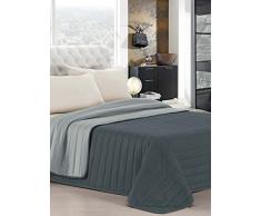 Italian Bed Linen Estivo Ehebett, Grigio Chiaro/Grigio Scuro, 260 x 270 cm