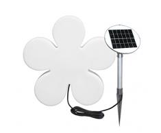 8 seasons design | LED Solarblume Blume Shining Flower (Ø 40cm, Solar-Panel, Dämmerungssensor, warmweiß, Outdoor Deko, Solarleuchte für Garten) weiß