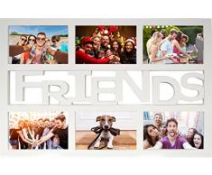 empireposter - Collage Bilderrahmen Friends - Kunststoff weiss Multishot - Größe (cm), ca. 48x33 - Wechselrahmen, NEU - Beschreibung: - Rahmen-Collage - Qualitäts-Wechselrahmen der Marke empireposter Frames Profil 15mm Kunststoff