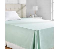 AmazonBasics Bettlaken, Baumwoll-Satin Fadenzahl 400, knitterarm, 230 x 260 + 10 cm - Meeresgrün