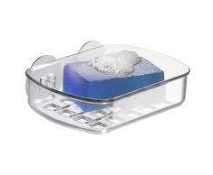iDesign Basic Seifenschale, Seifenablage aus Kunststoff mit zwei starken Saugnäpfen, durchsichtig