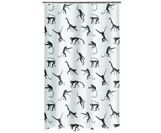 Spirella Anti-Schimmel Duschvorhang - Anti-Bakteriell, waschbar, wasserdicht - Peva, „Affe“ 180x200cm Weiß