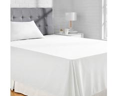 AmazonBasics Bettlaken, Mikrofaser, Strahlend weiß, 180 x 260 + 10 cm