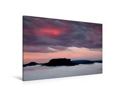 Calvendo Premium Textil-Leinwand 120 cm x 80 cm quer, Lilienstein | Wandbild, Bild auf Keilrahmen, Fertigbild auf echter Leinwand, Leinwanddruck Natur Natur