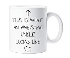 60 Second Makeover Limited 60SECMUG651 Tasse mit Aufschrift „60 Second Makeover This Is What An Awesome Uncle Looks Like“, V2, Vatertag, Geburtstag, Weihnachten, keramik, weiß
