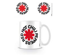 Pyramid International RED HOT Chili Peppers (Logo White) Keramikbecher, Keramik, Mehrfarbig, 8.5 x 12 x 10.5 cm