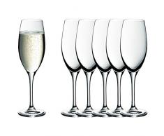 WMF easy Plus Champagner-/ Sektgläser-Set, 6-teilig, 250ml, Kristallglas, spülmaschinenfest, transparent