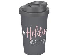 infinite by GEDA LABELS (INFKH) Heldin des Alltags Coffee to go Becher, Kunststoff, Grau, 9 x 9 x 17 cm