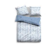 TOM TAILOR 0009874 Flanell Bettwäsche Garnitur mit Kopfkissenbezug (Baumwolle) 1x 155x200 cm + 1x 80x80 cm, Jeans