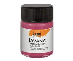 Kreul 91917 - Javana Stoffmalfarbe für helle Stoffe, geschmeidige Farbe auf Wasserbasis mit cremigem Charakter, im 50 ml Glas, bordeaux