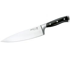 FMprofessional Kochmesser BBQ, Chefmesser mit Klinge aus Edelstahl, hochwertiges Küchenmesser mit hoher Schnitthaltigkeit und Schärfe (Farbe: Schwarz/Silber) Menge: 1 Stück