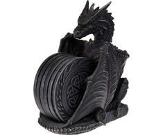 Nemesis Now Untersetzer mit Dragons Lair, 22 cm, Schwarz