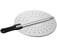 Fackelmann Spritzschutz aus Edelstahl, Spritzschutzdeckel für Pfannen bis Ø 28 cm, Spritzschutzsieb für das Braten ohne Fettspritzer (Farbe: Silber/Schwarz), Menge: 1 Stück