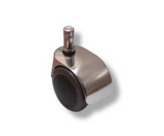hjh OFFICE 619015 5x Design-Rollen verchromt für Hartböden 10 mm / 50 mm Büro-Stuhl-Hartbodenrollen, Spezial Luxuxs Rollen für Hartboden, nach Normen DIN EN 12528 und DIN EN 12529