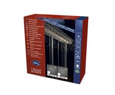 Konstsmide 2742-103 LED Eisregen Lichtervorhang / für Außen (IP44) / 24V Außentrafo / 200 warm weiße Dioden / transparentes Kabel