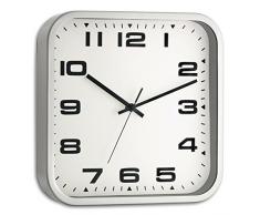 TFA Dostmann Analoge Wanduhr mit Metallrahmen, Metall, Glas, Weiß, (L) 300 x (B) 48 x (H) 300 mm