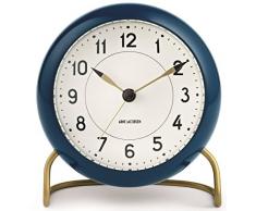 Arne Jacobsen Station Tischuhr, Aluminium, dunkelgrün, 11cm