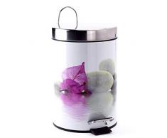 MSV Kosmetikeimer Mülleimer Treteimer Abfalleimer - 3 Liter – mit Herausnehmbaren Inneneimer (Borneo)