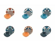 Villa dEste Home Tivoli 2413698 Cala Lisboa Teller, Porzellan + Tafelservice, Steingut, Mehrfarbig, 18 Einheiten