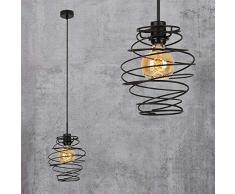 Briloner Leuchten Pendelleuchte, Pendellampe 1-flammig, Hängelampe retro vintage, Black Steel, 1x E27, max. 60 Watt, Schwarz, 210x1300mm (DxH)