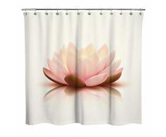Sunlit Design Zen Style Koi Teich Pink Lotus Blossom Stoff Duschvorhang mit beigefarbenem Hintergrund Spirituelle Meditation Motiv Badezimmer Deko Vorhänge