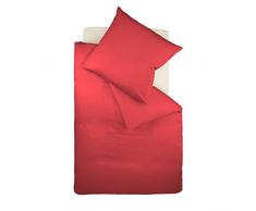 Fleuresse Colours Bettwäsche, Uni-Mako-Satin, rot, 135 x 200 cm